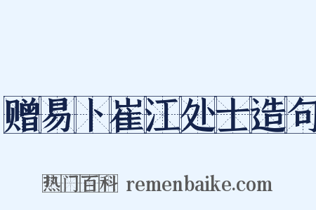 赠易卜崔江处士造句是什么意思的图片